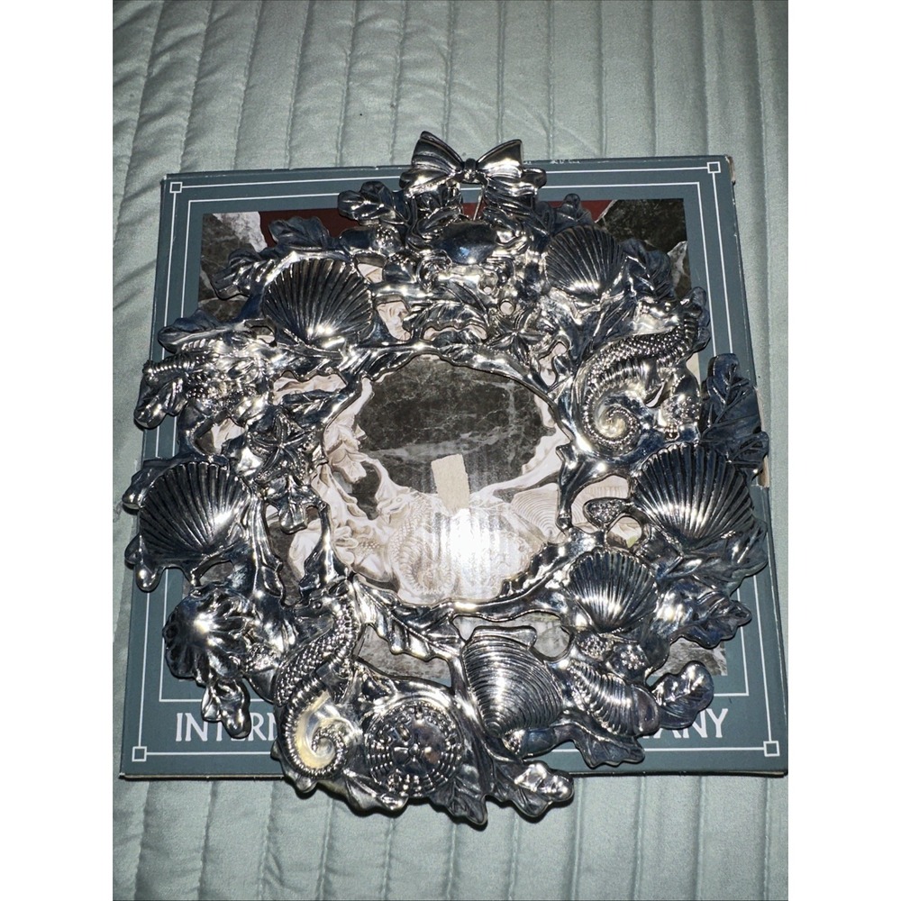New International Silver Company Silverplate Trivet Sea Shells Ocean Theme 0080